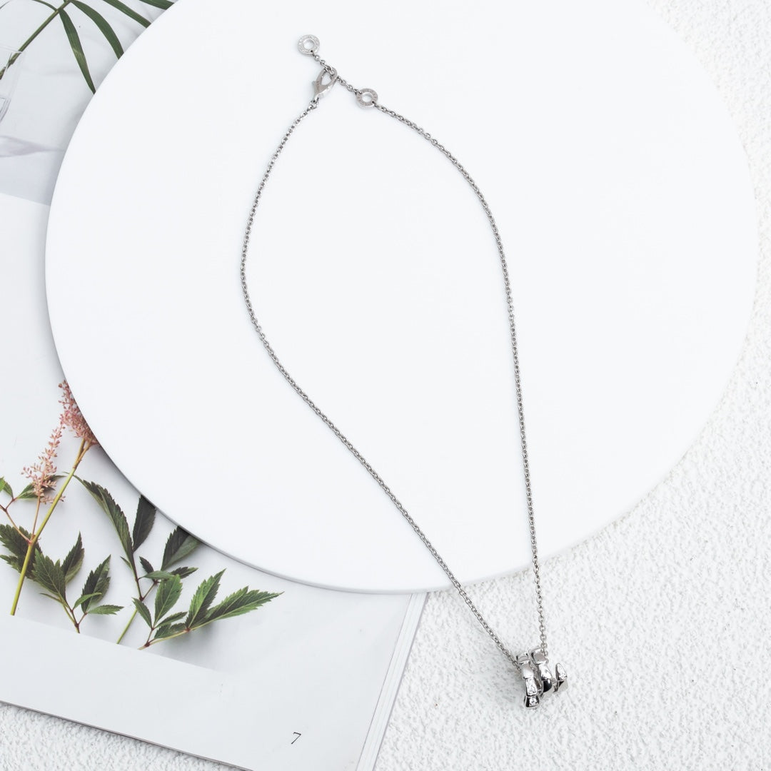[⭐Mirelle]SERPENTI SILVER NECKLACE DIAMOND