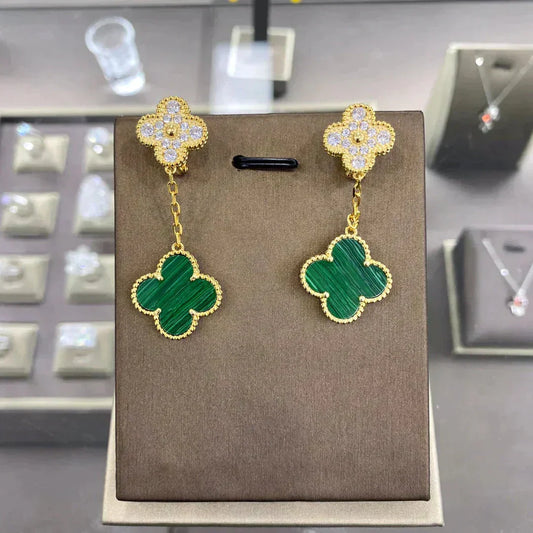 [⭐Mirelle]CLOVER  2 MOTIFS  DIAMOND  EARRINGS (MULTIPLE CHOICESç´