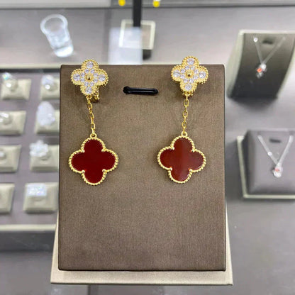 [⭐Mirelle]CLOVER  2 MOTIFS  DIAMOND  EARRINGS (MULTIPLE CHOICESç´