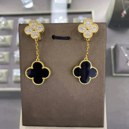 [⭐Mirelle]CLOVER  2 MOTIFS  DIAMOND  EARRINGS (MULTIPLE CHOICESç´