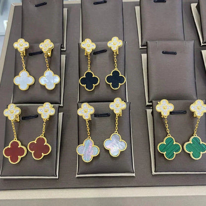 [⭐Mirelle]CLOVER  2 MOTIFS  DIAMOND  EARRINGS (MULTIPLE CHOICESç´