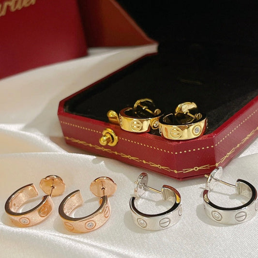 [⭐Mirelle]LOVE EARRINGS 5.7MM 2 DIAMONDS