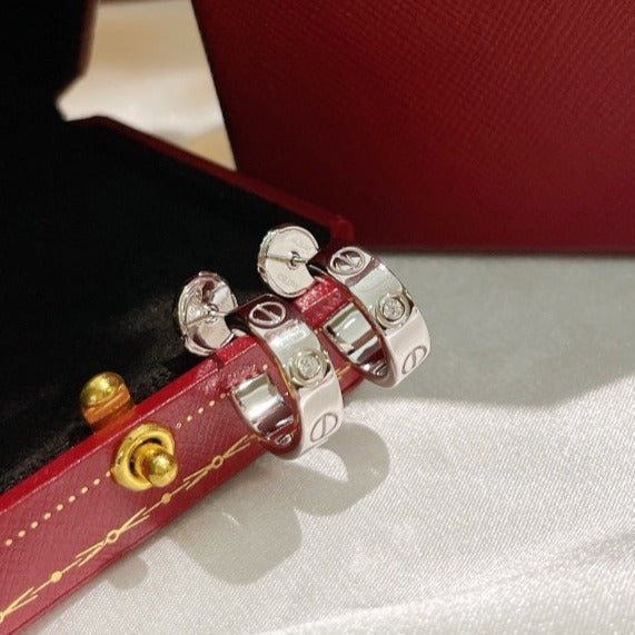 [⭐Mirelle]LOVE EARRINGS 5.7MM 2 DIAMONDS