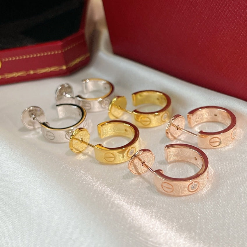 [⭐Mirelle]LOVE EARRINGS 5.7MM 2 DIAMONDS