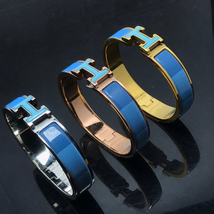 [⭐Mirelle]H BRACELET BLUE RAINBOW CERAMIC