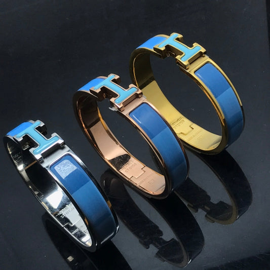 [⭐Mirelle]H BRACELET BLUE RAINBOW CERAMIC