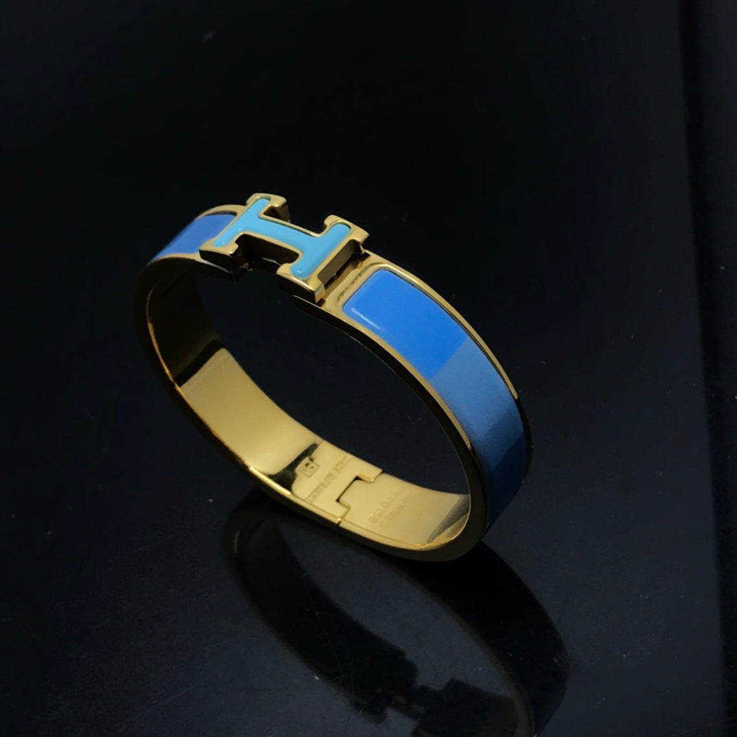 [⭐Mirelle]H BRACELET BLUE RAINBOW CERAMIC