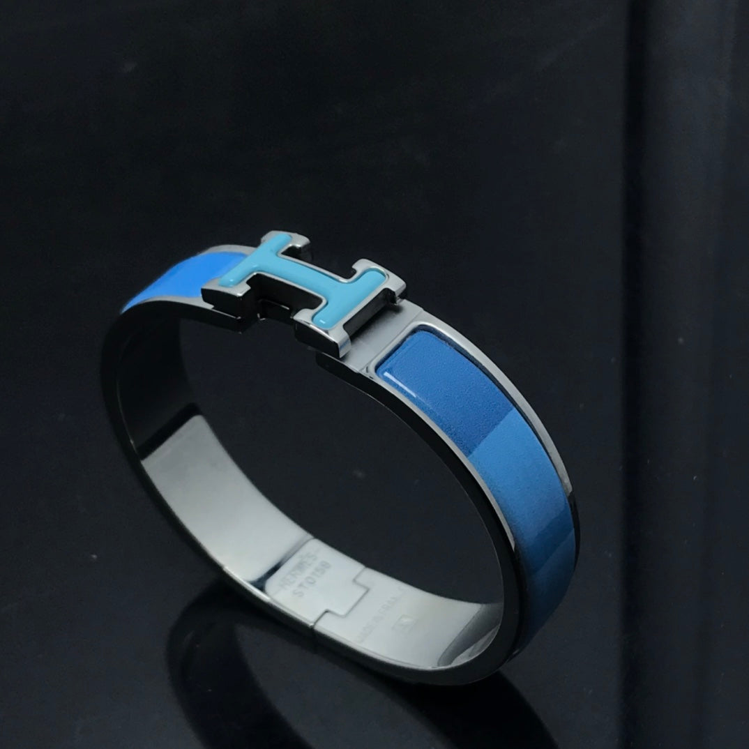 [⭐Mirelle]H BRACELET BLUE RAINBOW CERAMIC
