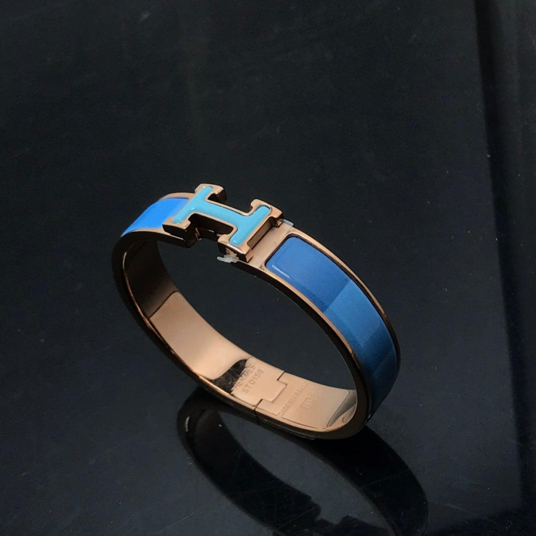 [⭐Mirelle]H BRACELET BLUE RAINBOW CERAMIC