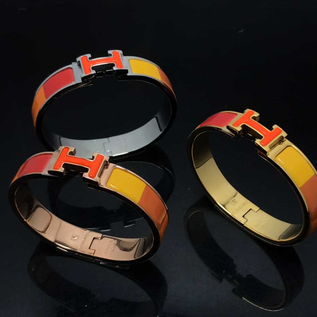 [⭐Mirelle]H BRACELET ORANGE RAINBOW CERAMIC