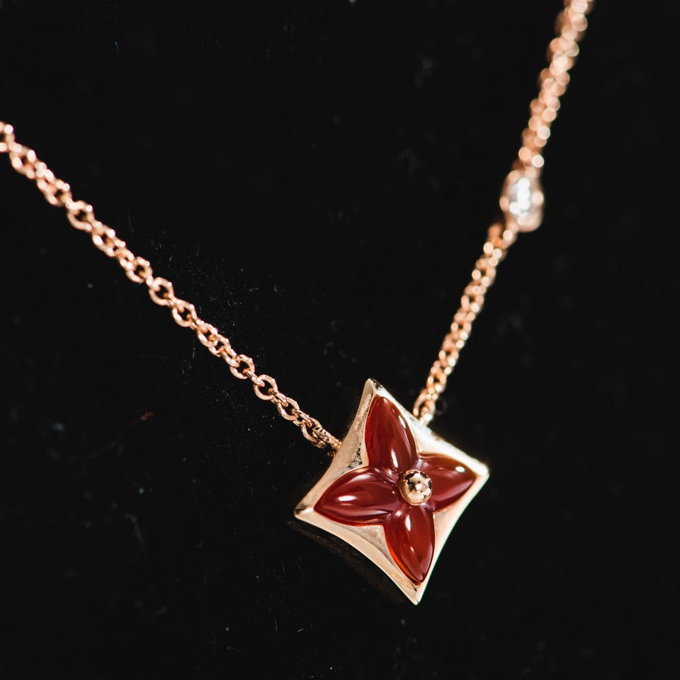 [⭐Mirelle]STAR NECKLACE PINK GOLD 1 DIAMOND