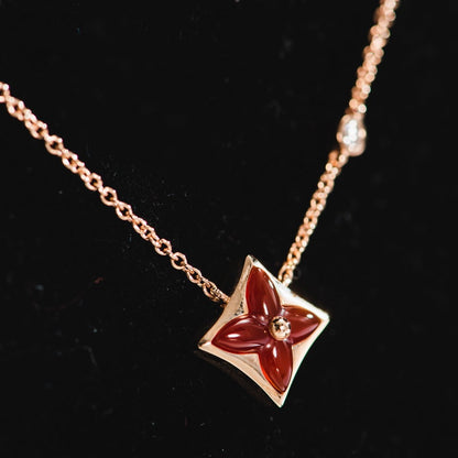 [⭐Mirelle]STAR NECKLACE PINK GOLD 1 DIAMOND