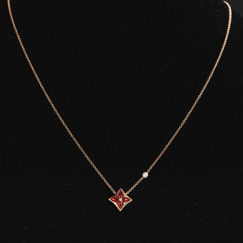 [⭐Mirelle]STAR NECKLACE PINK GOLD 1 DIAMOND