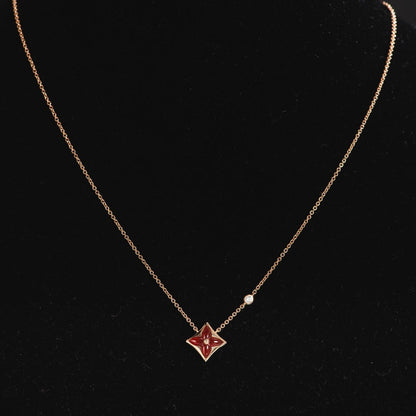 [⭐Mirelle]STAR NECKLACE PINK GOLD 1 DIAMOND