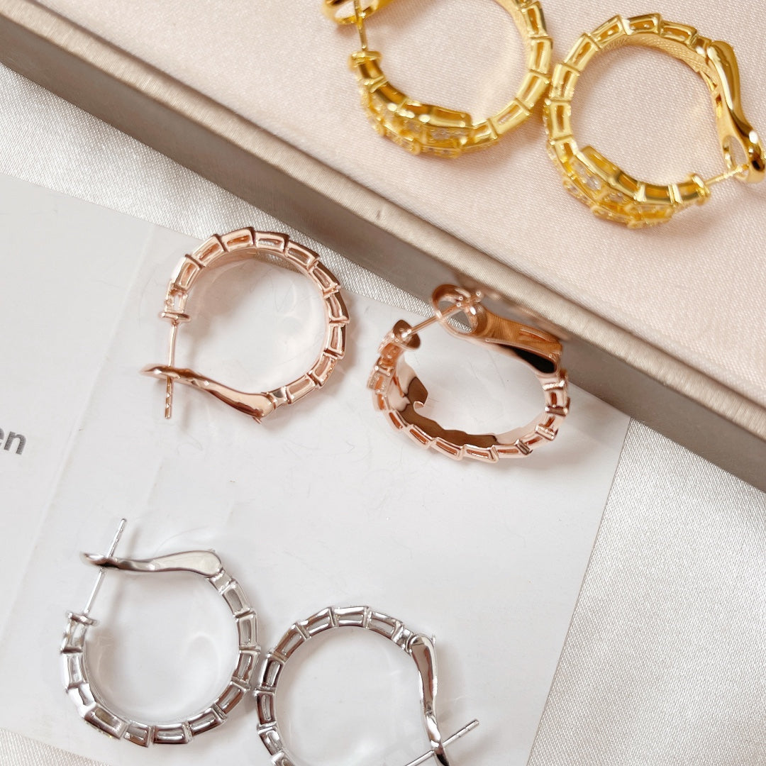 [⭐Mirelle]SERPENTI EARRINGS DIAMOND
