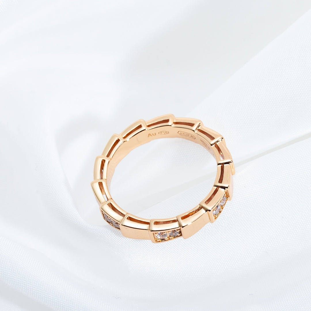 [⭐Mirelle]SERPENTI RING PINK GOLD  3MM