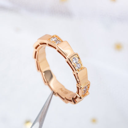 [⭐Mirelle]SERPENTI RING PINK GOLD  3MM