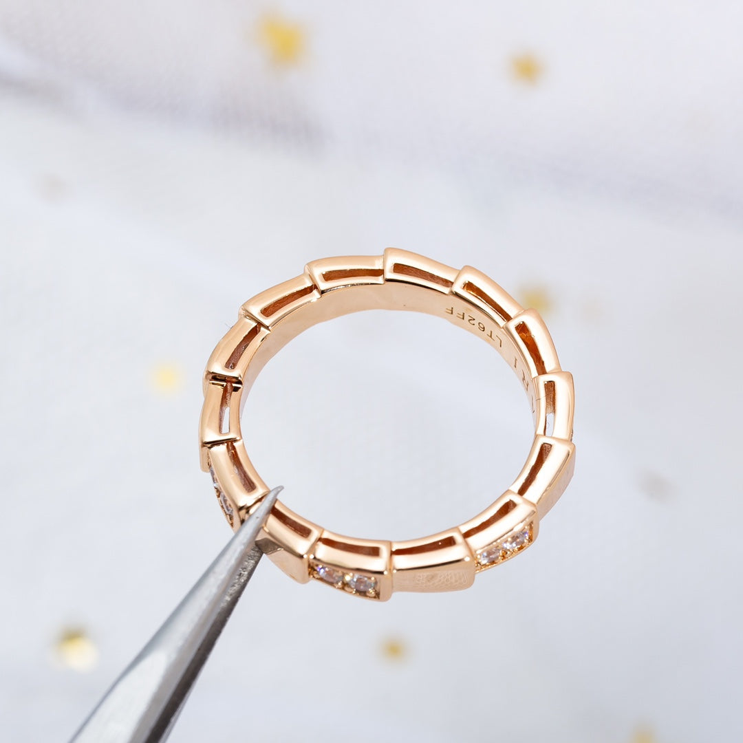 [⭐Mirelle]SERPENTI RING PINK GOLD  3MM