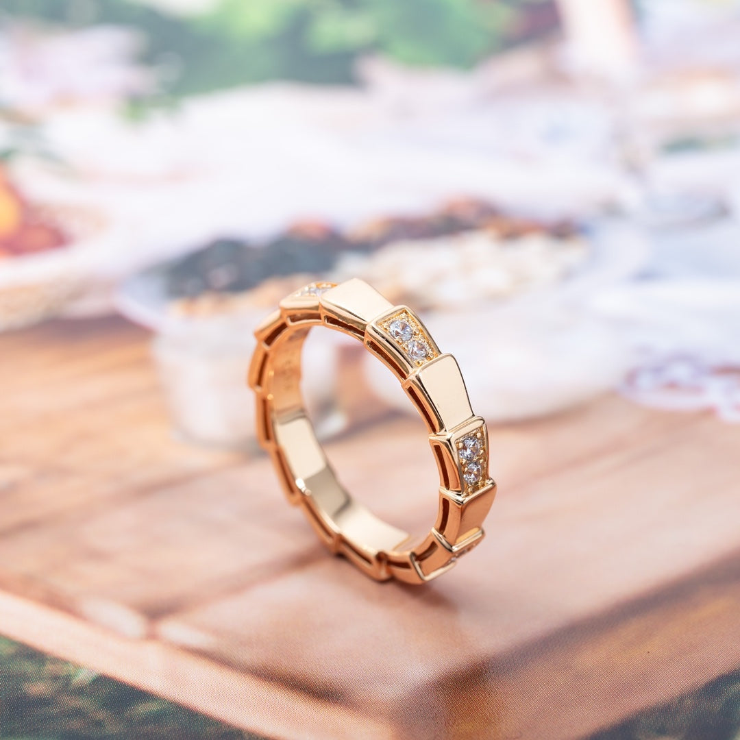 [⭐Mirelle]SERPENTI RING PINK GOLD  3MM