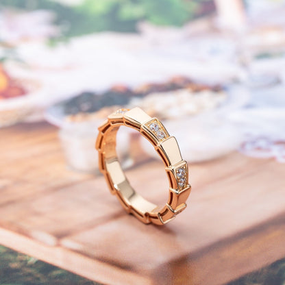 [⭐Mirelle]SERPENTI RING PINK GOLD  3MM