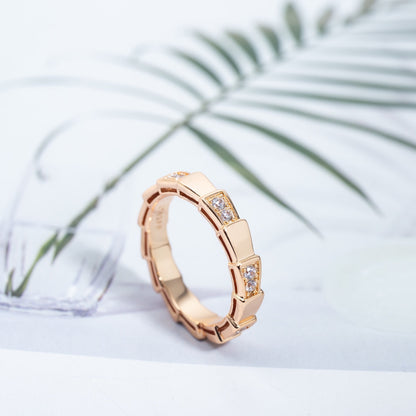 [⭐Mirelle]SERPENTI RING PINK GOLD  3MM