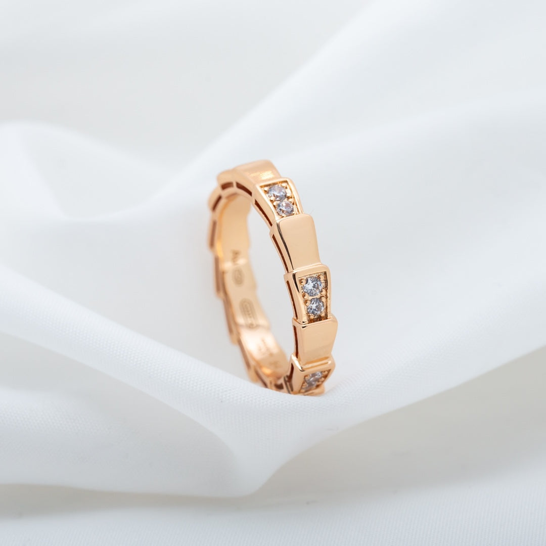 [⭐Mirelle]SERPENTI RING PINK GOLD  3MM