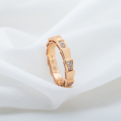 [⭐Mirelle]SERPENTI RING PINK GOLD  3MM