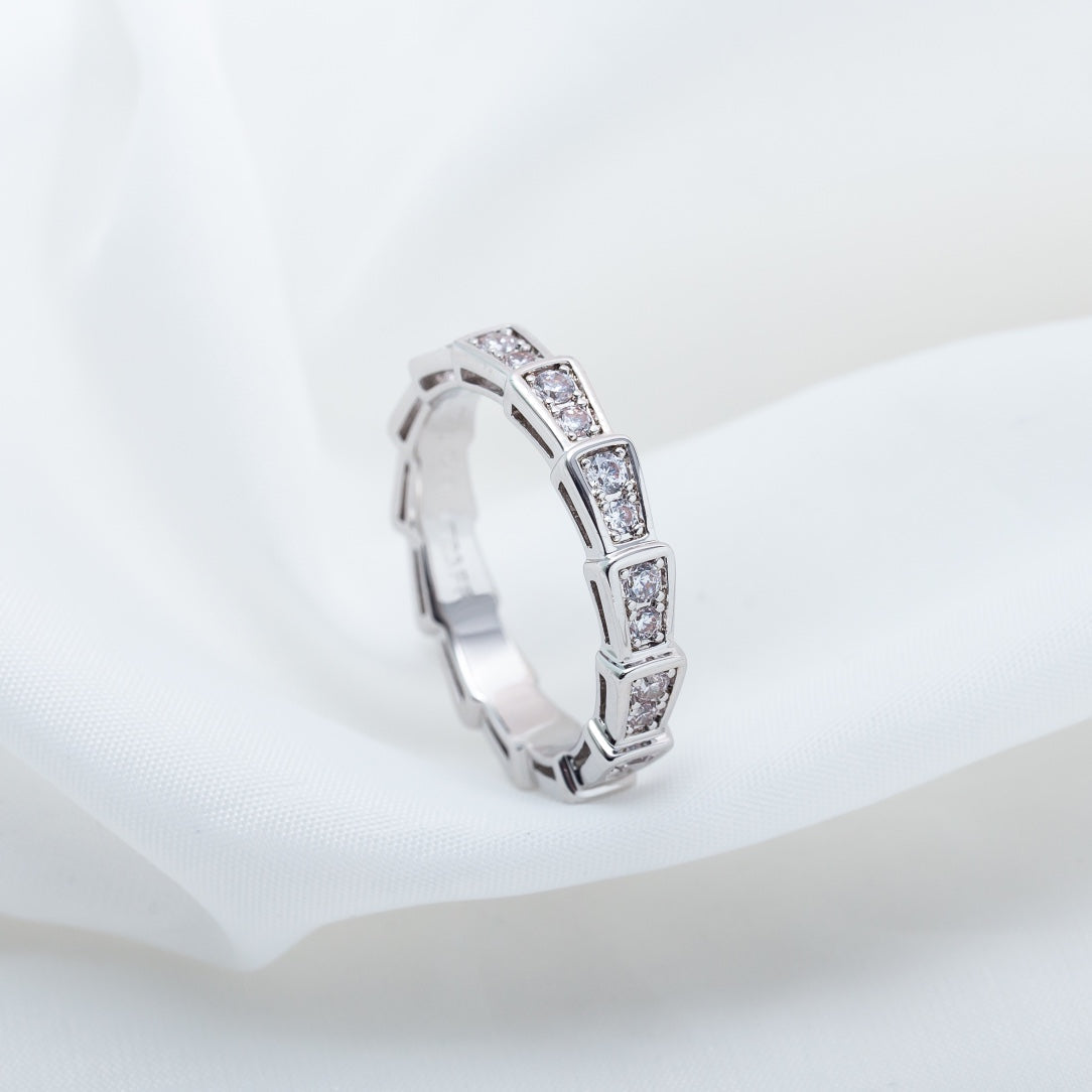[⭐Mirelle]SERPENTI RING SILVER DIAMOND PAVED 3MM