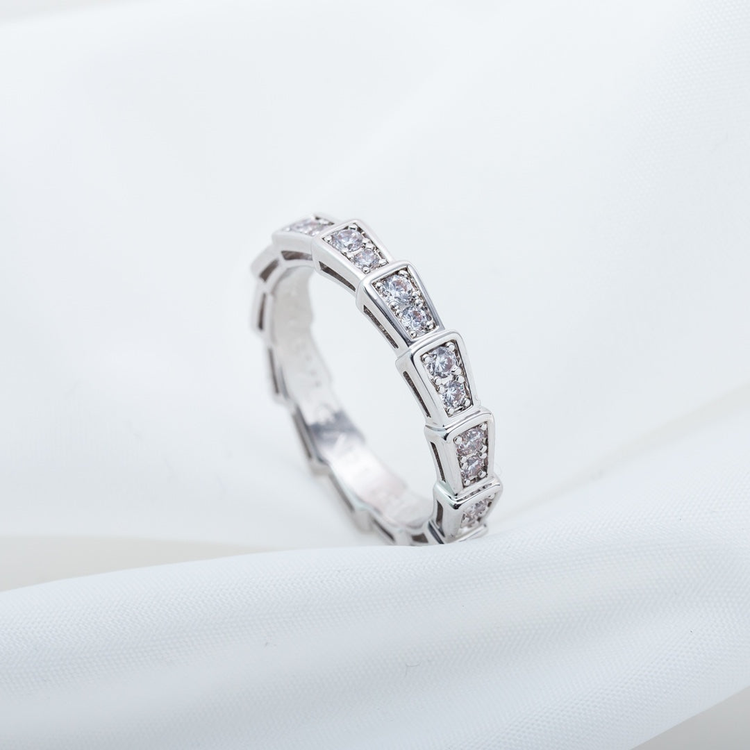 [⭐Mirelle]SERPENTI RING SILVER DIAMOND PAVED 3MM