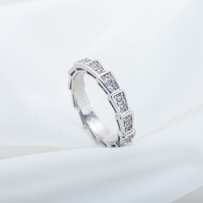[⭐Mirelle]SERPENTI RING SILVER DIAMOND PAVED 3MM
