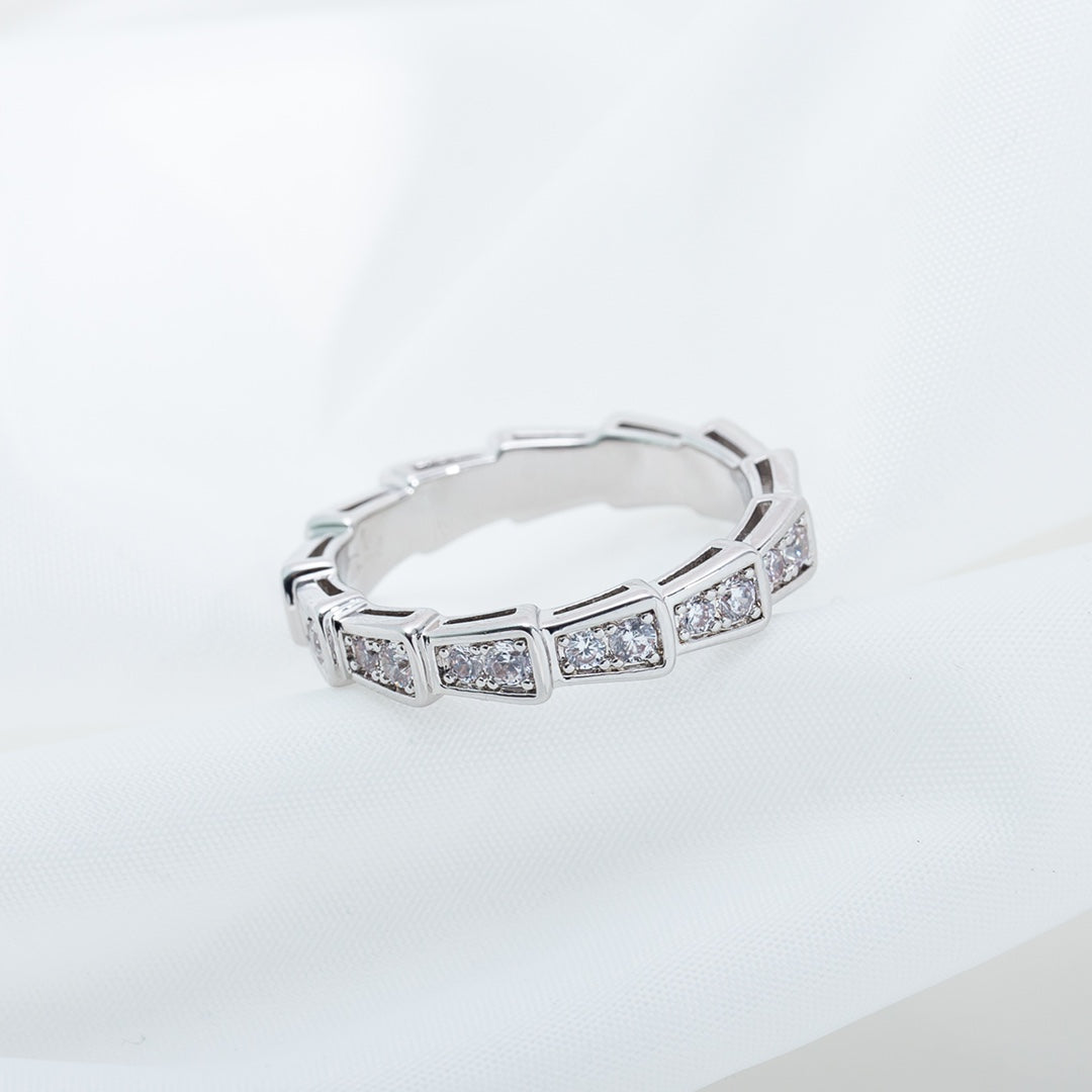 [⭐Mirelle]SERPENTI RING SILVER DIAMOND PAVED 3MM