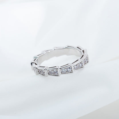 [⭐Mirelle]SERPENTI RING SILVER DIAMOND PAVED 3MM