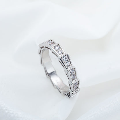 [⭐Mirelle]SERPENTI RING SILVER DIAMOND PAVED 3MM