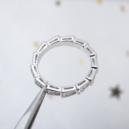 [⭐Mirelle]SERPENTI RING SILVER DIAMOND PAVED 3MM