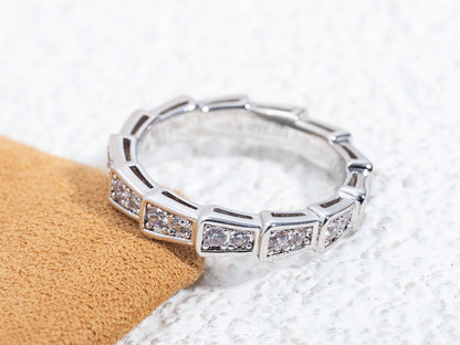 [⭐Mirelle]SERPENTI RING SILVER DIAMOND PAVED 3MM