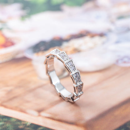 [⭐Mirelle]SERPENTI RING SILVER DIAMOND PAVED 3MM