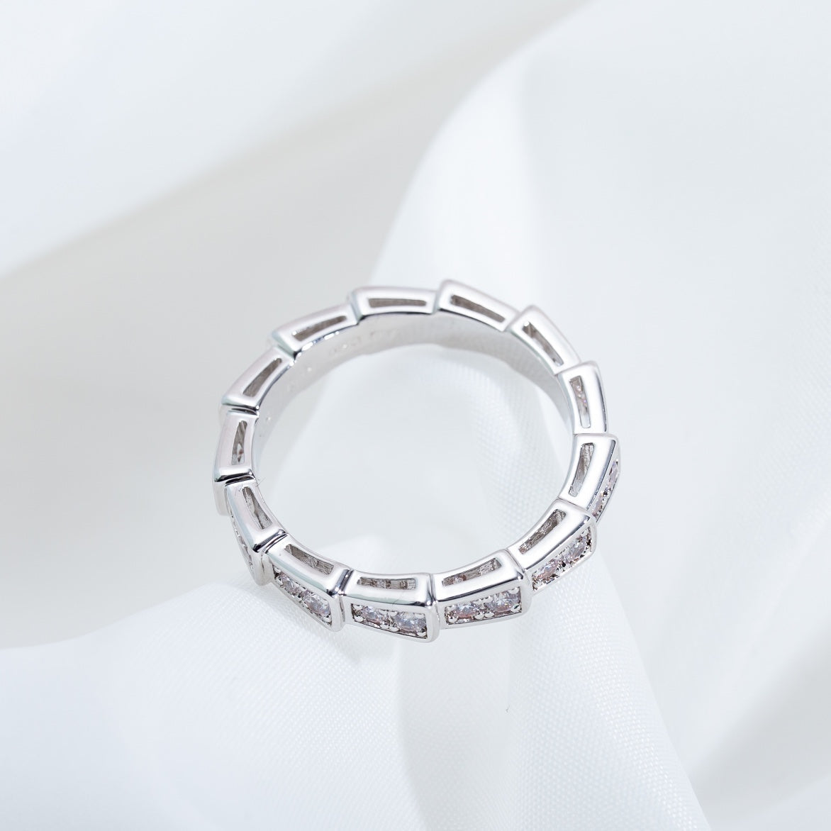 [⭐Mirelle]SERPENTI RING SILVER DIAMOND PAVED 3MM