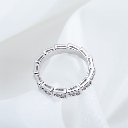 [⭐Mirelle]SERPENTI RING SILVER DIAMOND PAVED 3MM