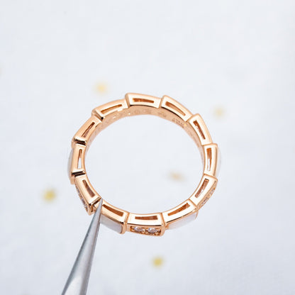 [⭐Mirelle]SERPENTI RING PINK GOLD DIAMOND MOP 3MM