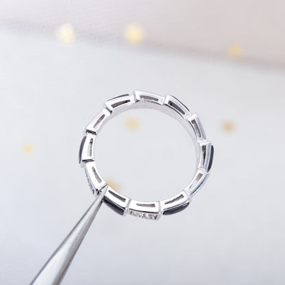 [⭐Mirelle]SERPENTI RING SILVER  DIAMOND BLACK MOP 3MM