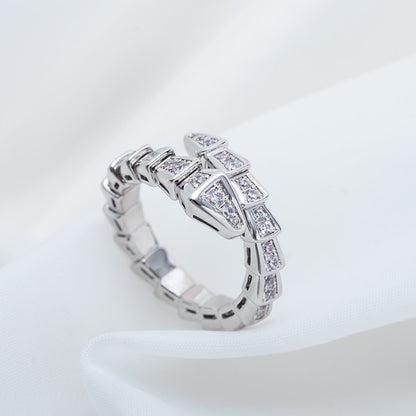 [⭐Mirelle]SERPENTI RING SILVER DIAMOND PAVED 4MM