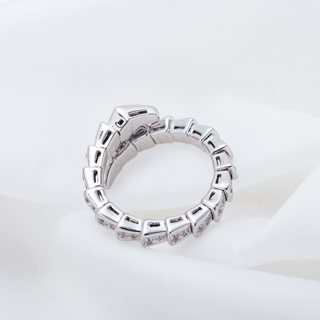 [⭐Mirelle]SERPENTI RING SILVER DIAMOND PAVED 4MM