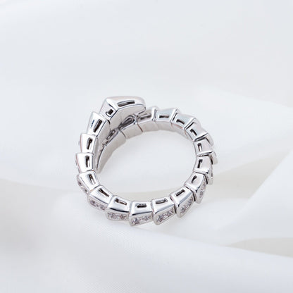 [⭐Mirelle]SERPENTI RING SILVER DIAMOND PAVED 4MM