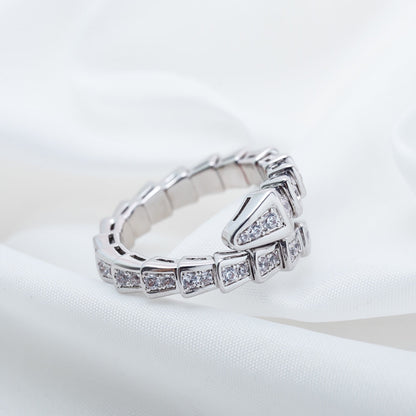 [⭐Mirelle]SERPENTI RING SILVER DIAMOND PAVED 4MM
