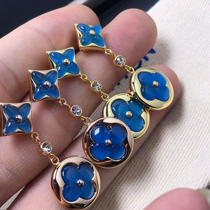 [⭐Mirelle]STAR AND SUN AGATE DIAMOND EARRINGS