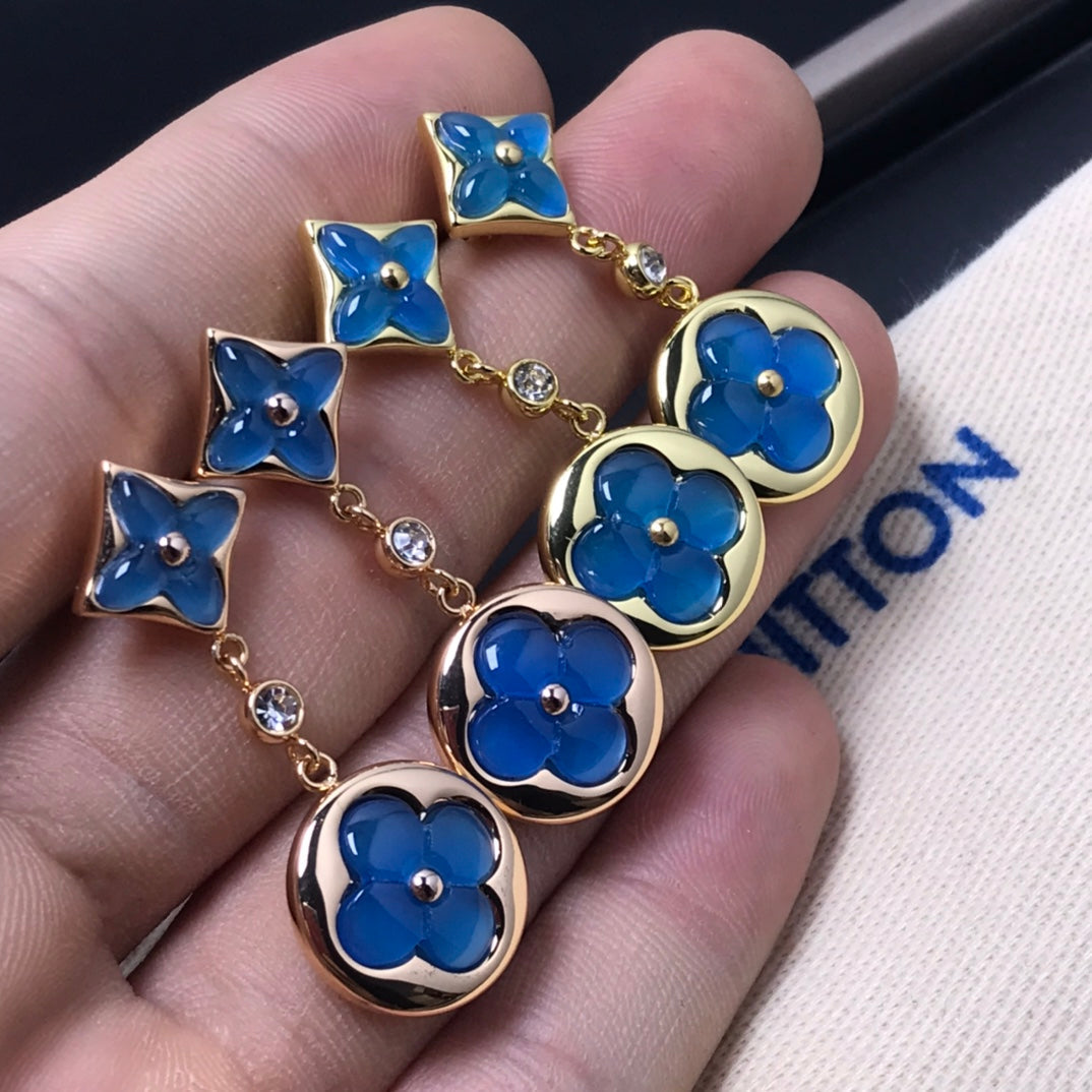 [⭐Mirelle]STAR AND SUN AGATE DIAMOND EARRINGS