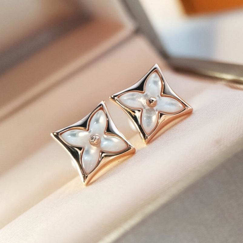 [⭐Mirelle]STAR MOP PINK GOLD EARRINGS