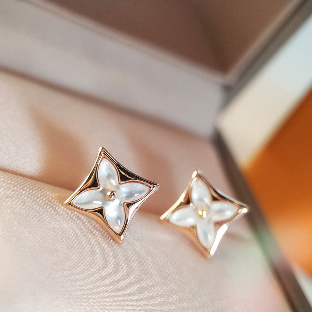 [⭐Mirelle]STAR MOP PINK GOLD EARRINGS