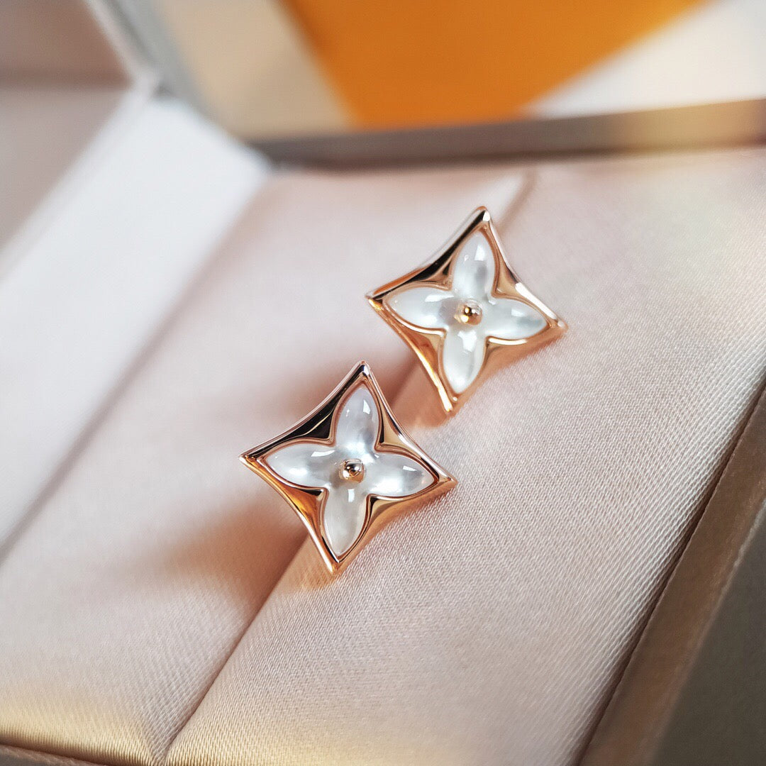 [⭐Mirelle]STAR MOP PINK GOLD EARRINGS