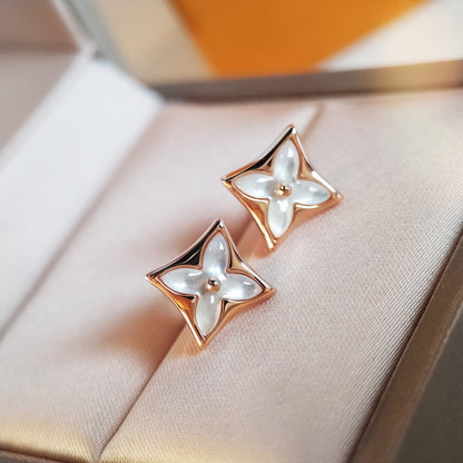 [⭐Mirelle]STAR MOP PINK GOLD EARRINGS